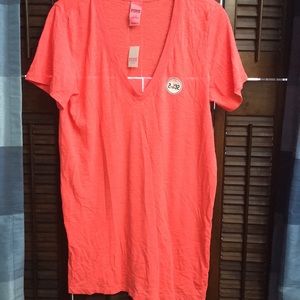 PINK Neon V-Neck T-Shirt